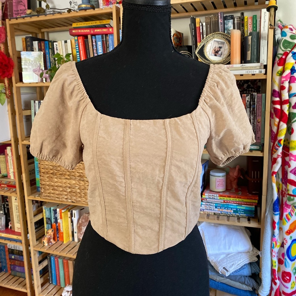 Beige Puff Sleeve Blouse